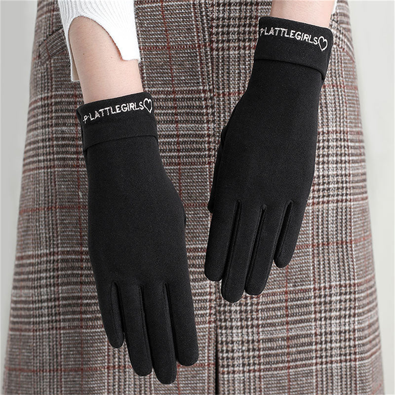 Women's Winter Velvet Touch Screen Gloves for Outdoor Cycling - Keep Warm