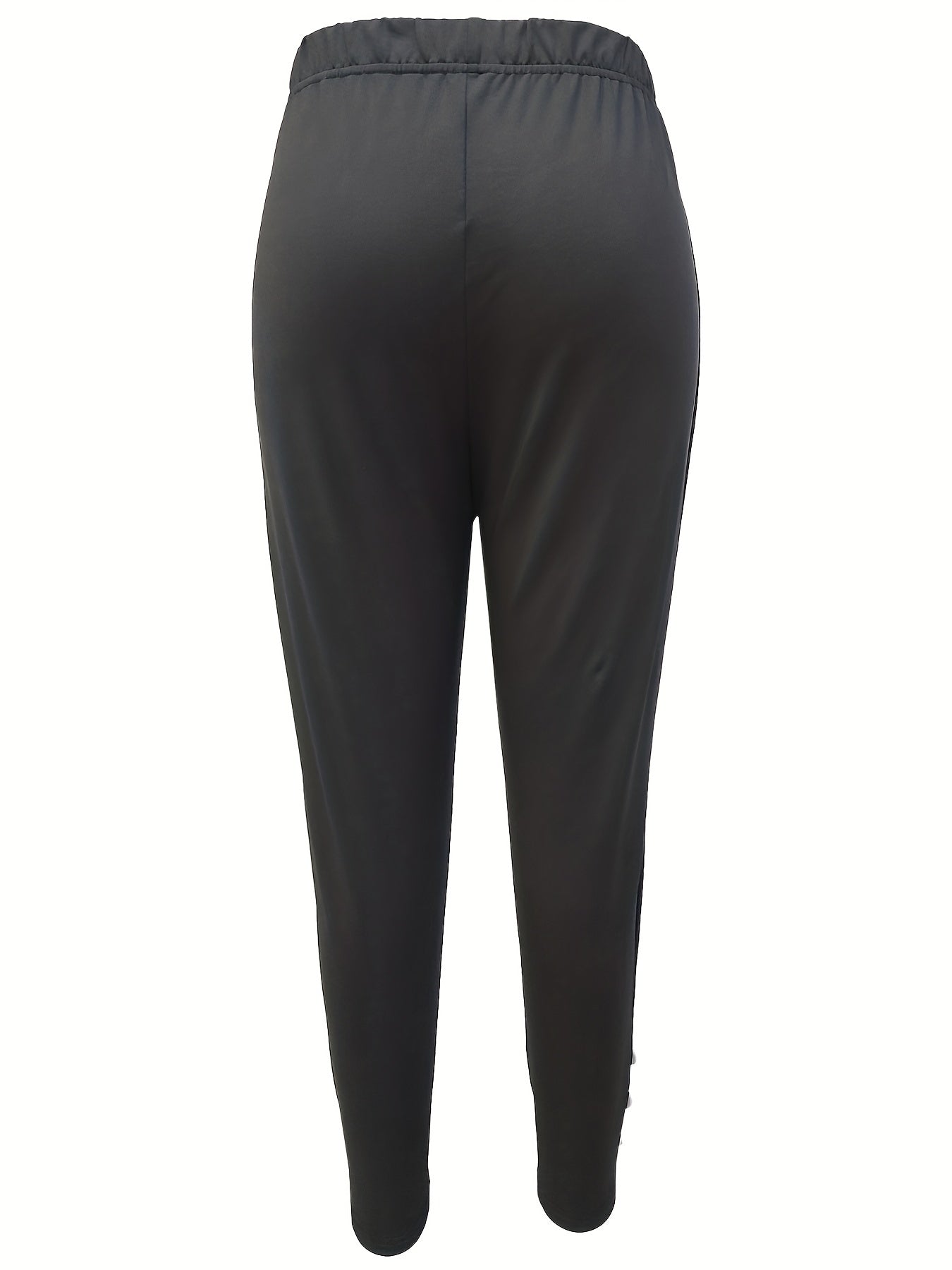  Solid Faux Pearl High Rise Fitness Leggings