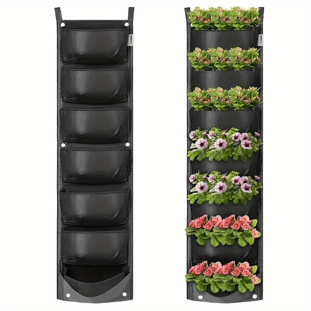 7 Pocket Vertical Garden Wall Planter for Herbs Succulents Flowers