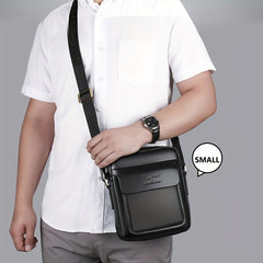 Men's Faux Leather Crossbody Bag with Adjustable Strap