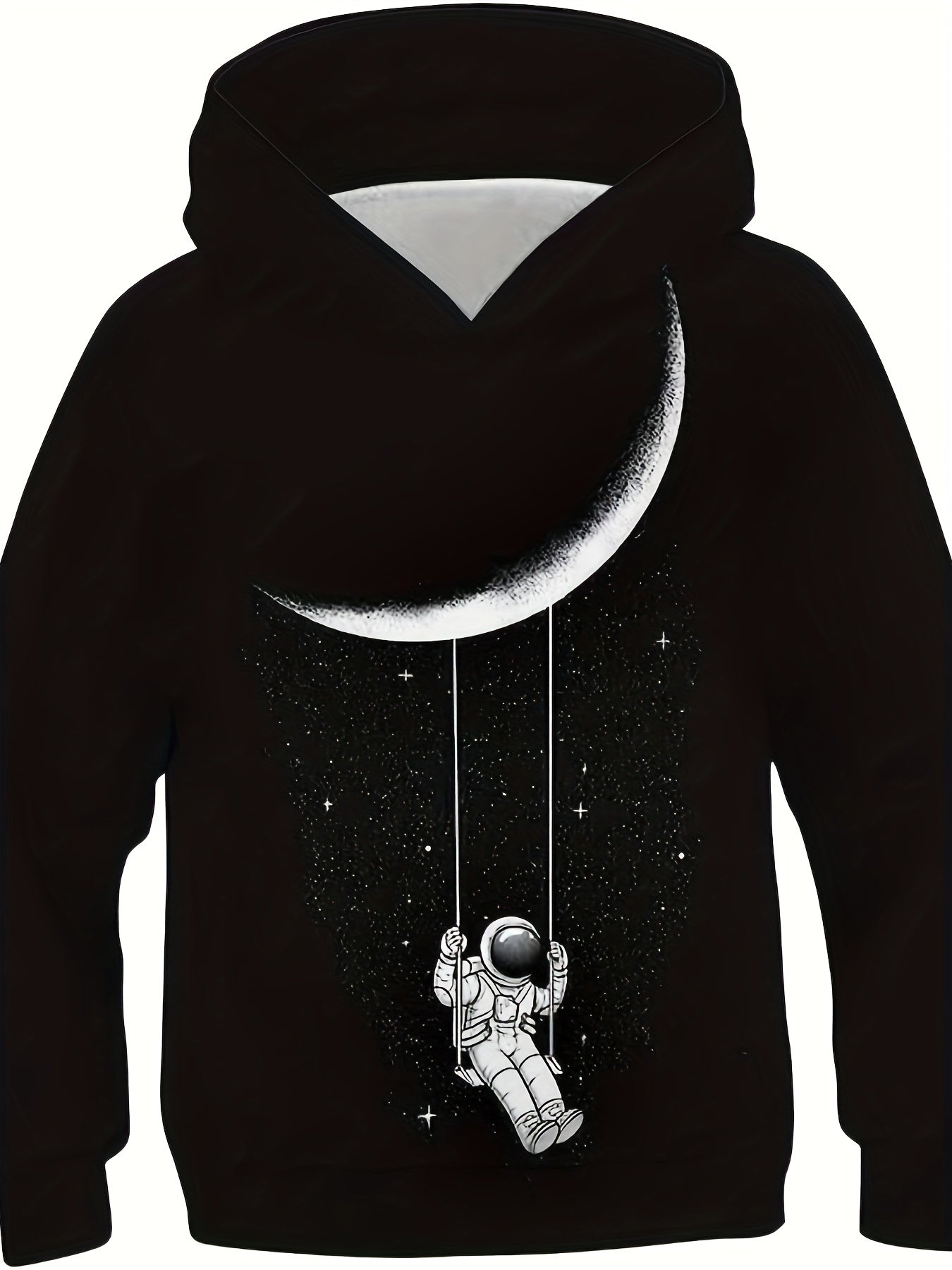 Funny Astronaut Moon Boys Casual Pullover Hoodies Kids Sweatshirt Spring Fall