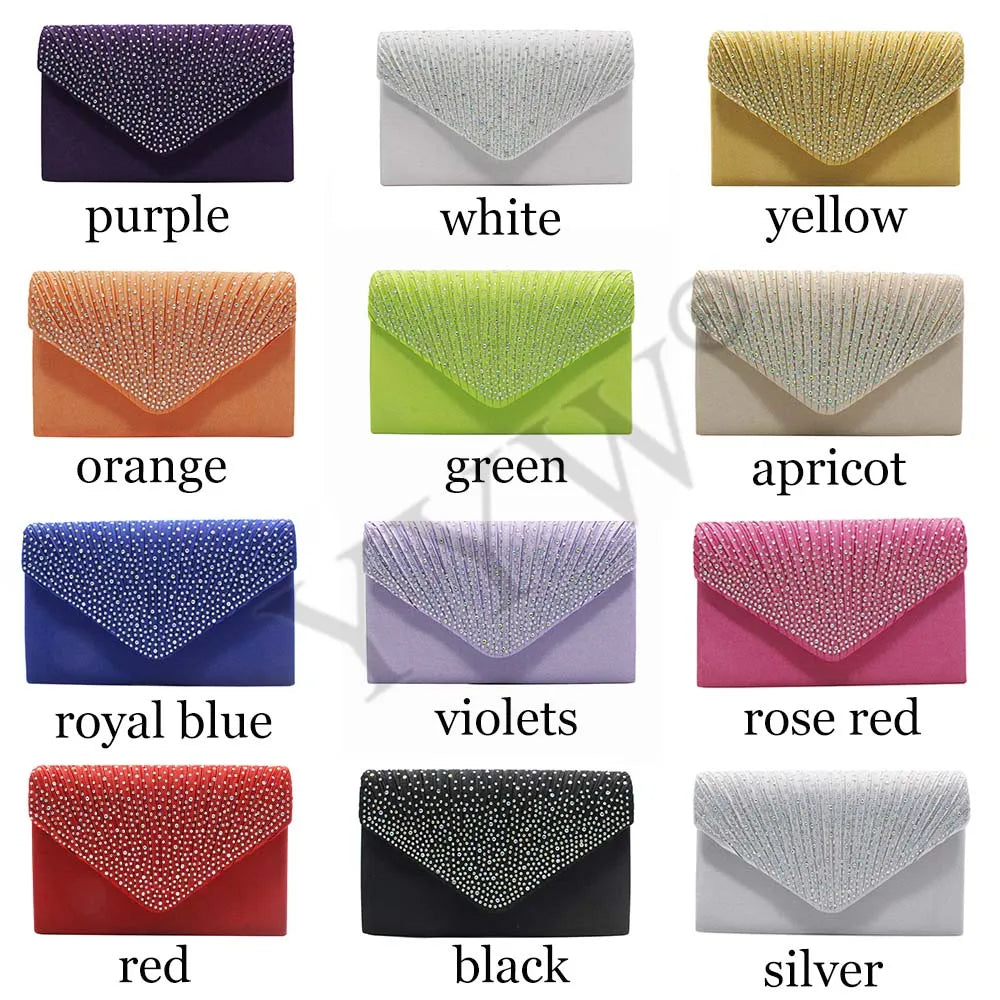 Yellow Envelope Clutch Purse Women Wedding Handbag Evening Party Bag