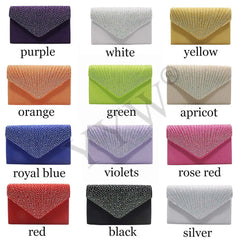 Yellow Envelope Clutch Purse Women Wedding Handbag Evening Party Bag