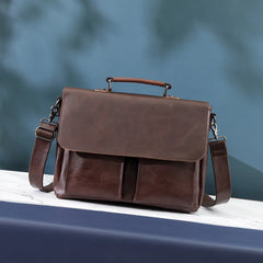Retro Business Handbag Men's Briefcases PU Leather Laptop Bag