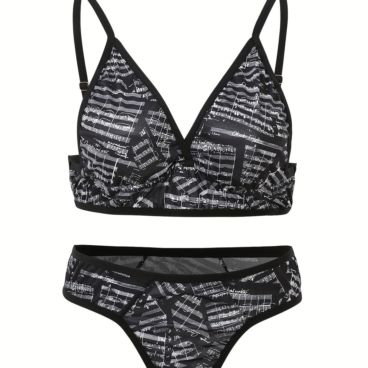 Plus Geo Print Bralette & Panty Set