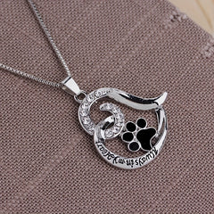 Heart Shaped Paw Pendant Necklace - Ideal Gift for Women