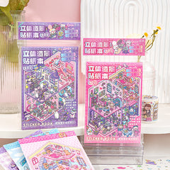 40 Cute Cartoon Character Sticker Book PET Material Multi-functional Decorative