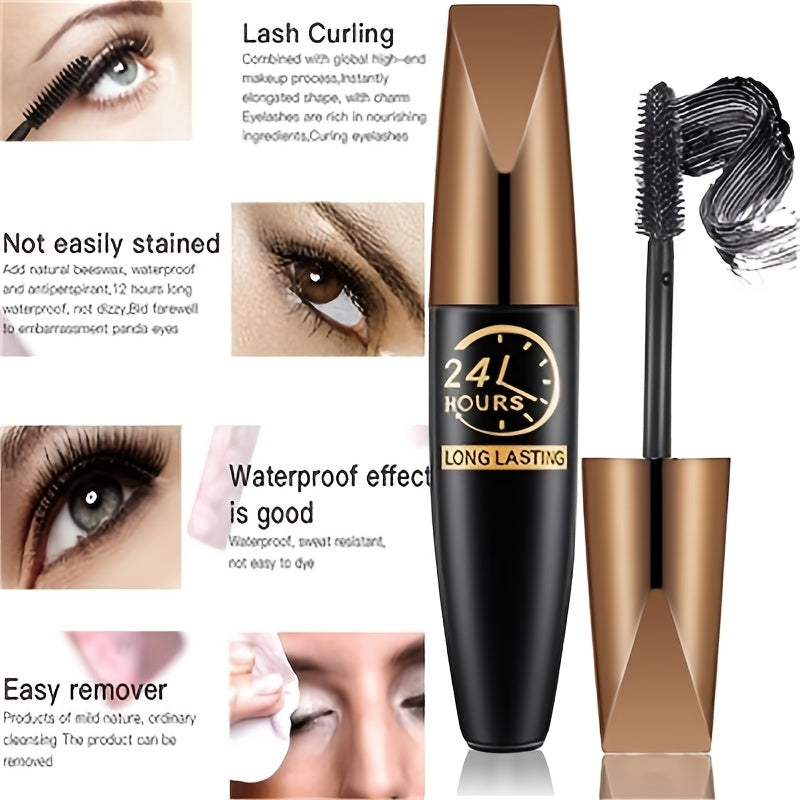 Waterproof Silk Fiber Lash Mascara Thickens, Lengthens & Curls Eyelashes