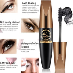 Waterproof Silk Fiber Lash Mascara Thickens, Lengthens & Curls Eyelashes