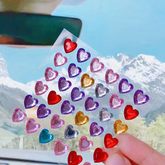 36pcs Heart-shaped Diamond Stickers Crystal Decoration Accessories