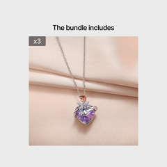 Heart Shaped Crystal Necklace Mother's Pendant Necklace