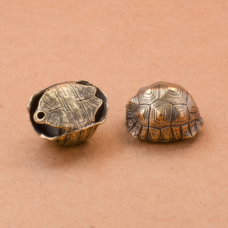 Brass Turtle Bell Keychain Pendant for Bags and Keys