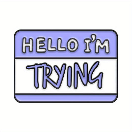 5pcs Fun Dialogue Box Brooch Hello I'm Tired Letter Badge Funny Small Gift