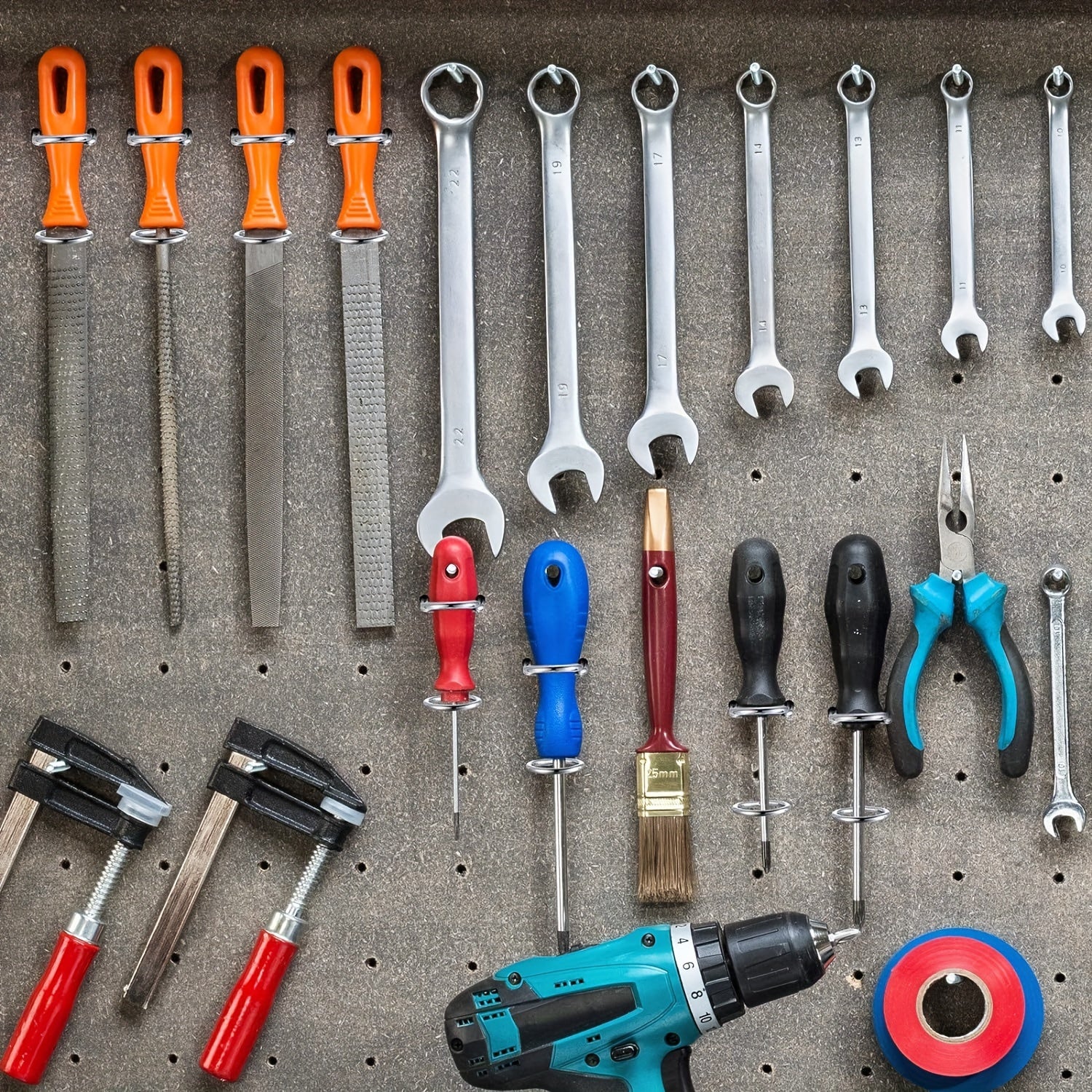 12pcs Screwdriver Pegboard Storage Hooks 2.54cm Hole Distance