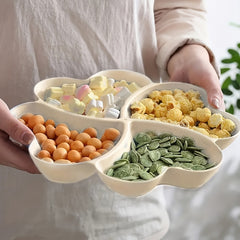 Heart Fruit Tray 4 Grid Snack Clover Small Fruit Basket