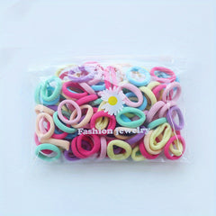 100pcs Small Rubber Band Solid Hair Tope Seamless Ponytail Holder