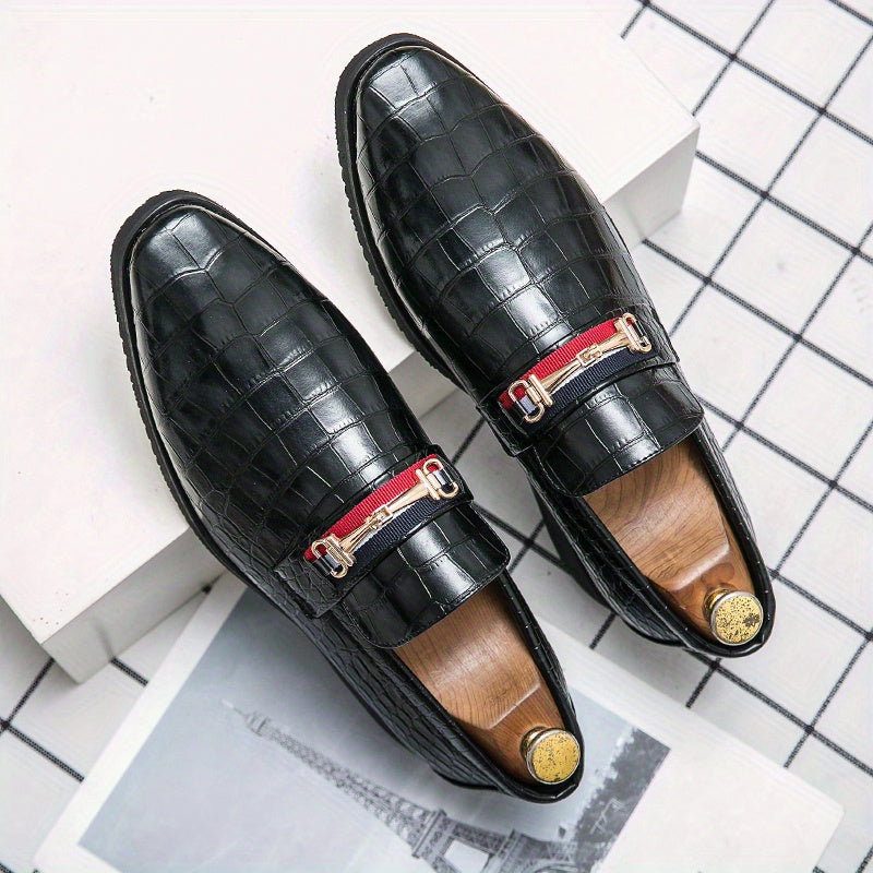 Women's Crocodile Print Loafers Pointed Toe Slip On Shoes