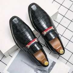 Women's Crocodile Print Loafers Pointed Toe Slip On Shoes