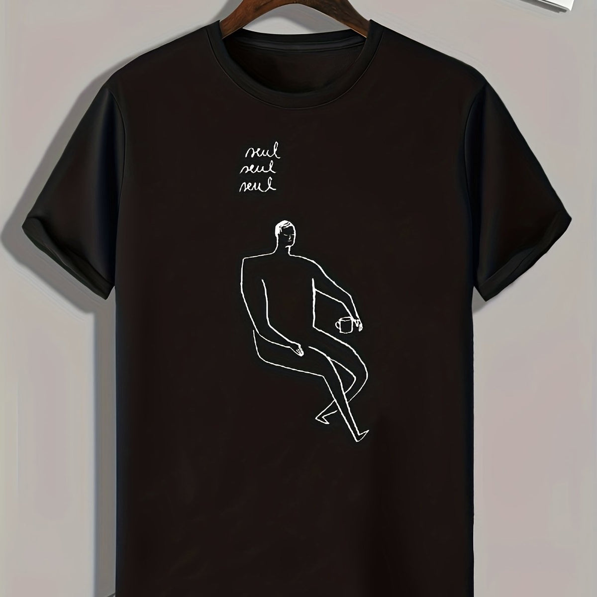 Pattern Print Men's Sports T-shirt for Fitness