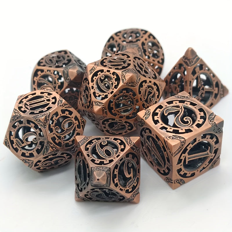 7pcs Hollow Gear Dice For Desktop Entertainment Game