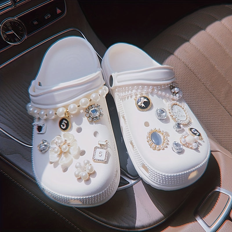 Pearl Rhinestone Shoe Pins Decor Set DIY Shoe Buckle Accessories