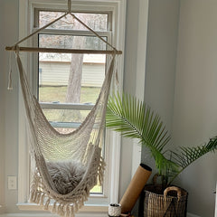 Bohemian Tassel Cotton Mesh Hanging Chair Swing Hammock