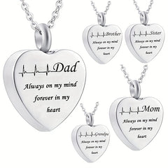 Dad Heart Cremation Urn Necklace For Ashes