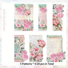 20pcs Irregular Cutting Decorative Paper for DIY Crafts and Scrapbooking