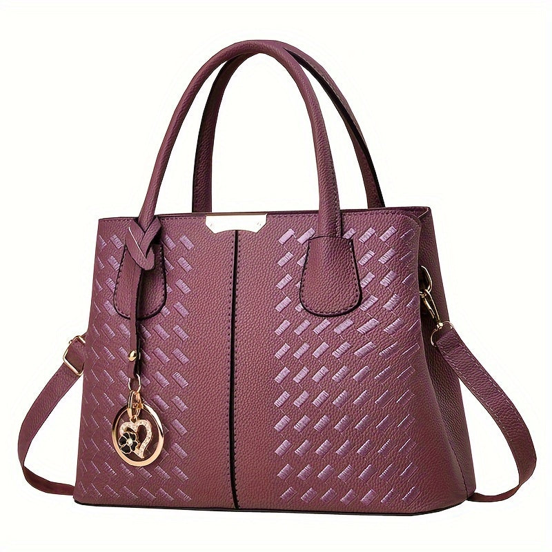 Stylish Tote Bag for Women Large Capacity PU Leather Handbag with Zipper