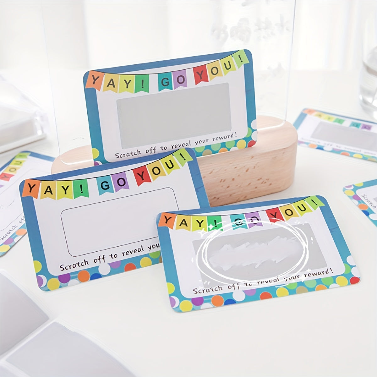 20 Cards 20 Stickers Scratch Card DIY Reward System for Students