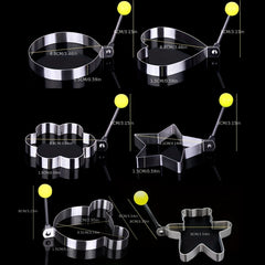 5pcs Fried Egg Rings Pancake Mold Maker Non Stick Stainless Steel Egg Form