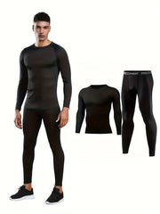 Men's Quick Dry Compression Long Sleeve Shirt & Leggings Set
