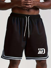 Quick Dry Men's Elastic Waist Drawstring Shorts for Summer Gym