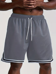 Quick Dry Men's Elastic Waist Drawstring Shorts for Summer Gym
