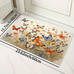 Colorful Butterfly Area Rug Decorative Carpet Polyester Textured Rug