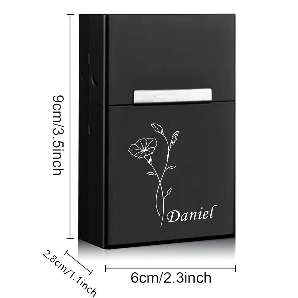 Personalized Cigarette Case Floral Design Waterproof & Portable Tobacco Holder