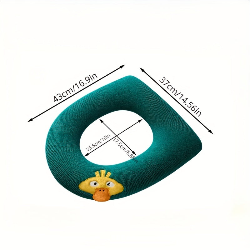 Thick Plush Toilet Cushion with Handle Winter Toilet Cover