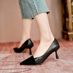 Pointed Toe Pumps Pyramid Heeled Slip On High Heels Working Footwear