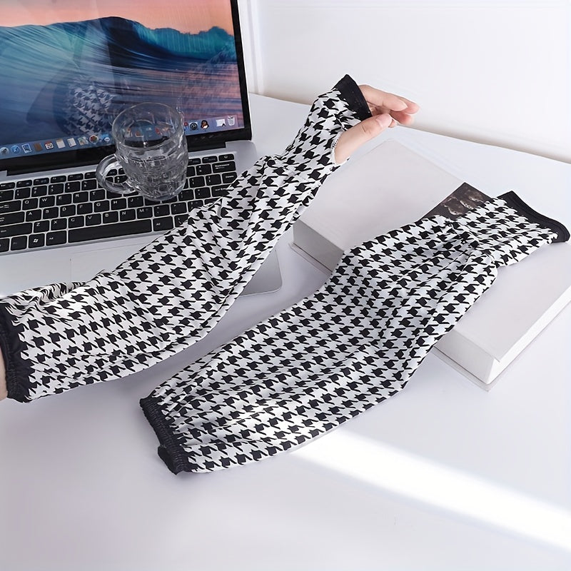 Sunproof Ice Sleeves Elastic Fingerless Gloves Outdoor UV Protection