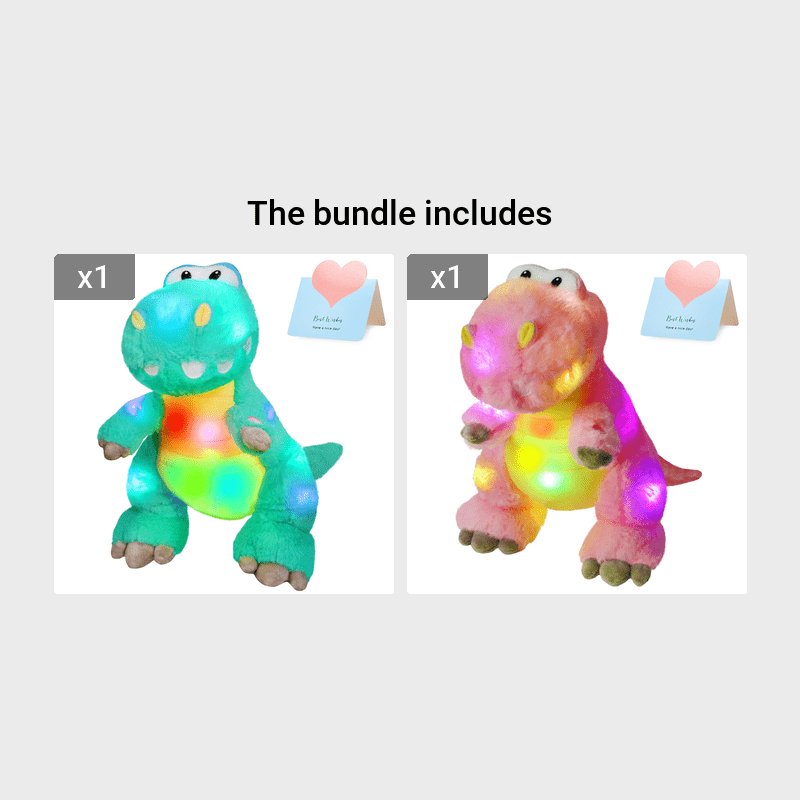 Glow Guards Glow Dinosaur Plush Toy LED Night Light 15 Minutes Sleep Timer