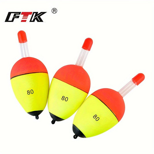 FTK 5pcs Lightweight Fishing Floats Eye-catching Bobbers Fishing Accessories