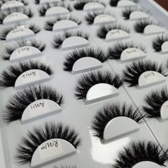 Slim 16mm Natural 3D Mink Eyelashes Soft Reusable False Eyelashes Bulk