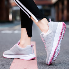 Soft Thick Sole Shock Absorption Sneakers Lightweight Mesh Running Shoes