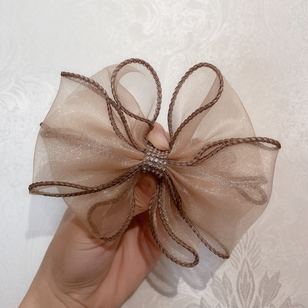 Organza Bow Hair Tie Sequin Hair Rope Elastic Rubber Band