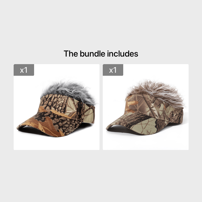 Men's Visor Hat With Wig
