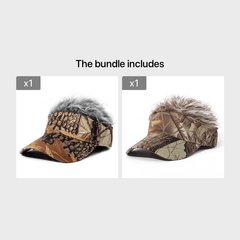 Men's Visor Hat With Wig