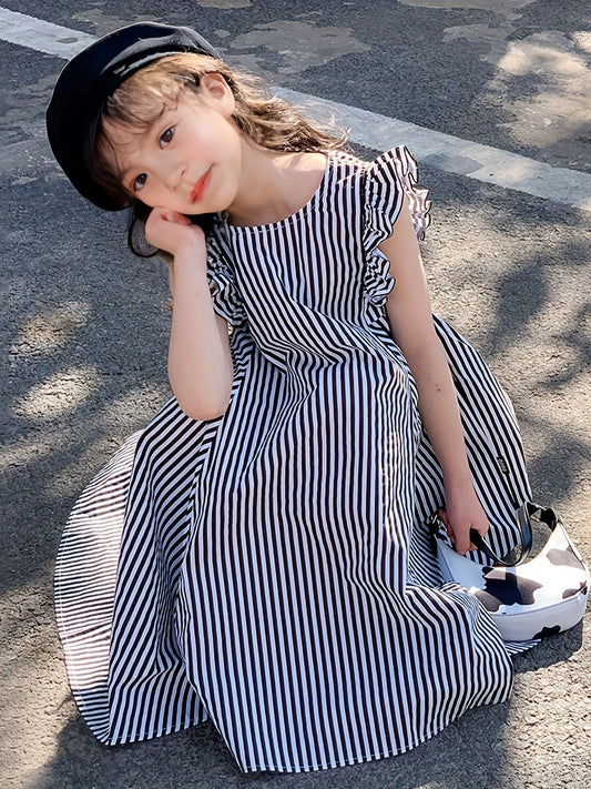 Stylish Striped One Piece Dress for Girls - Perfect for Parties & Summer Fun