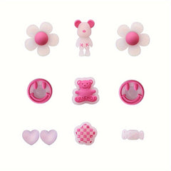 Luminous Shoe Charms Set for Crocs Clogs Slides Sandals Pink