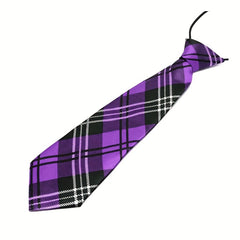 Kids Plaid Striped Elastic Tie Shirt for Boys
