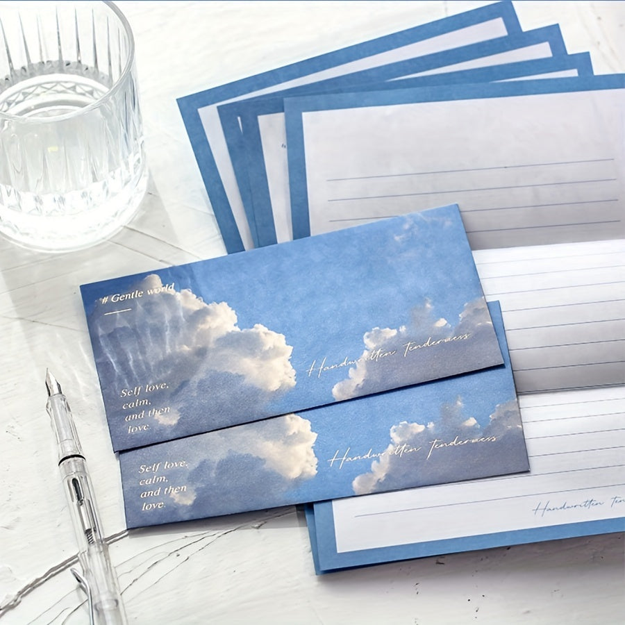 6pcs Mr Paper Envelope Letter Paper Set Handwritten Gentle Series